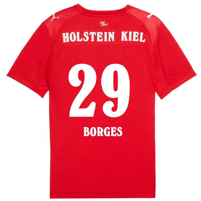 Danxen Kinderen Lenny Borges #29 Rood Blauw Uitshirt Uittenue 2025/26 T-Shirt België