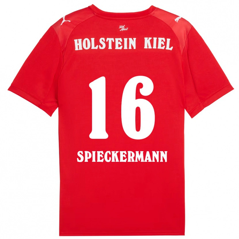 Danxen Kinderen Tim Spieckermann #16 Rood Blauw Uitshirt Uittenue 2025/26 T-Shirt België