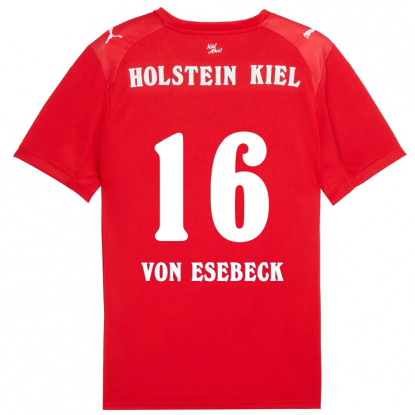 Danxen Kinderen Oskar Von Esebeck #16 Rood Blauw Uitshirt Uittenue 2025/26 T-Shirt België