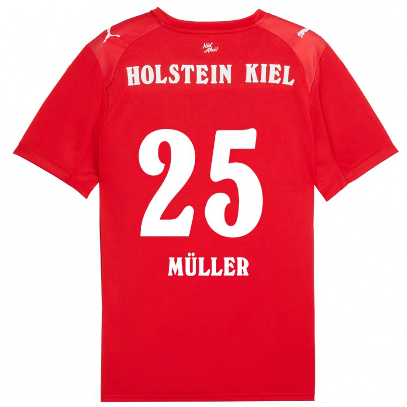 Danxen Kinderen Marcus Müller #25 Rood Blauw Uitshirt Uittenue 2025/26 T-Shirt België