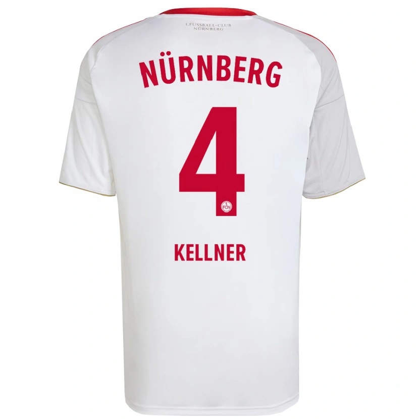 Danxen Kinderen Benedikt Kellner #4 Wit Rood Uitshirt Uittenue 2025/26 T-Shirt België
