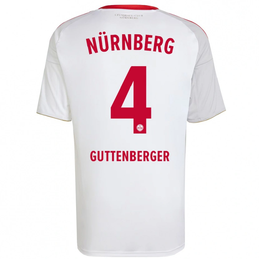 Danxen Kinderen Luisa Guttenberger #4 Wit Rood Uitshirt Uittenue 2025/26 T-Shirt België