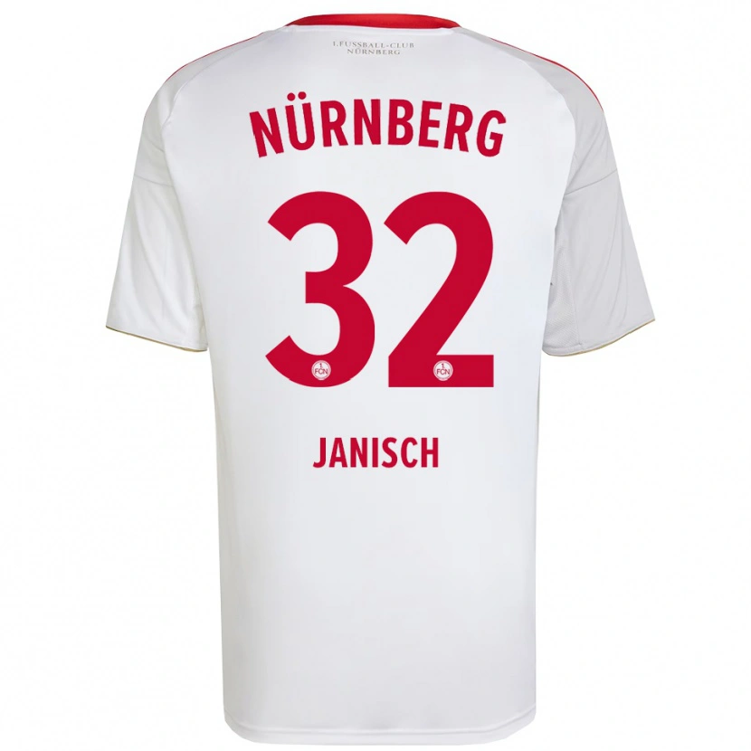 Danxen Kinderen Tim Janisch #32 Wit Rood Uitshirt Uittenue 2025/26 T-Shirt België