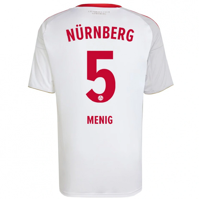 Danxen Kinderen Fabian Menig #5 Wit Rood Uitshirt Uittenue 2025/26 T-Shirt België