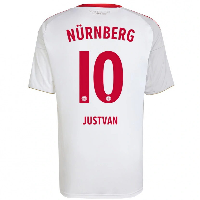 Danxen Kinderen Julian Justvan #10 Wit Rood Uitshirt Uittenue 2025/26 T-Shirt België