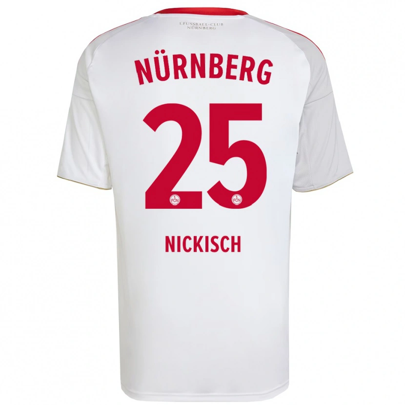 Danxen Kinderen Justus Nickisch #25 Wit Rood Uitshirt Uittenue 2025/26 T-Shirt België