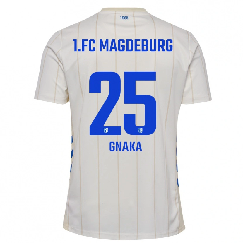 Danxen Kinderen Silas Gnaka #25 Wit Blauw Uitshirt Uittenue 2025/26 T-Shirt België