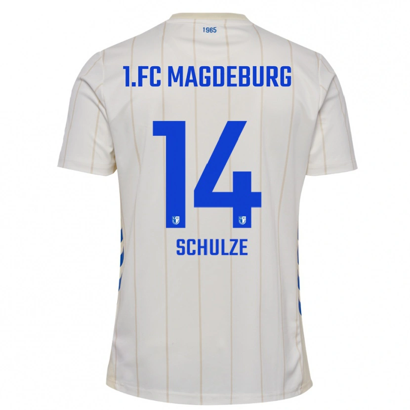 Danxen Kinderen Conner Schulze #14 Wit Blauw Uitshirt Uittenue 2025/26 T-Shirt België