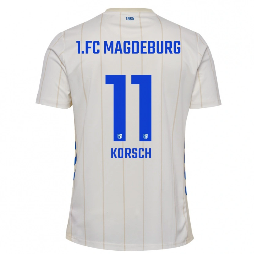 Danxen Kinderen Stefan Korsch #11 Wit Blauw Uitshirt Uittenue 2025/26 T-Shirt België