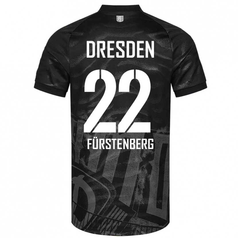 Danxen Kinderen Mattis Fürstenberg #22 Zwart Grijs Uitshirt Uittenue 2025/26 T-Shirt België
