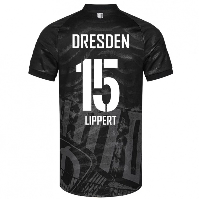 Danxen Kinderen Marlon Lippert #15 Zwart Grijs Uitshirt Uittenue 2025/26 T-Shirt België