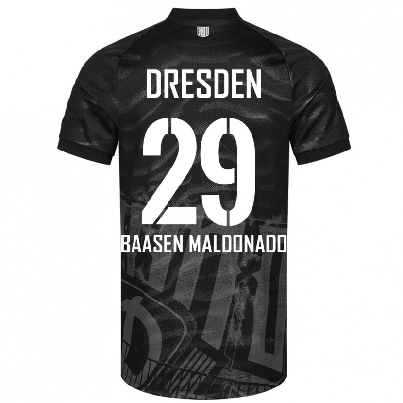 Danxen Kinderen Luis Baasen Maldonado #29 Zwart Grijs Uitshirt Uittenue 2025/26 T-Shirt België