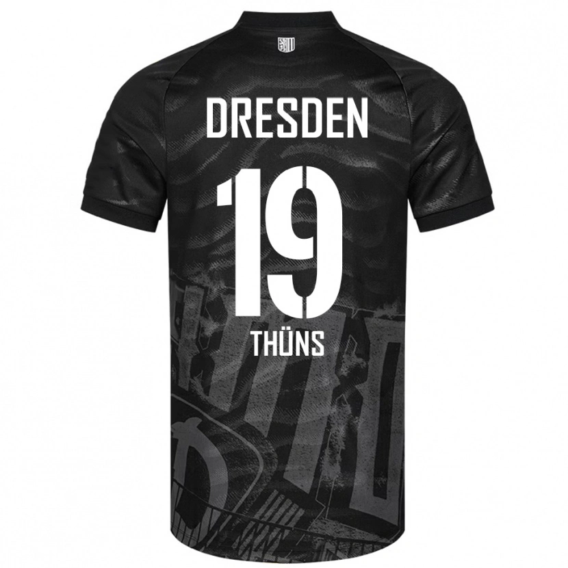 Danxen Kinderen Louis Thüns #19 Zwart Grijs Uitshirt Uittenue 2025/26 T-Shirt België