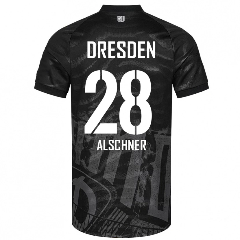 Danxen Kinderen Felix Alschner #28 Zwart Grijs Uitshirt Uittenue 2025/26 T-Shirt België