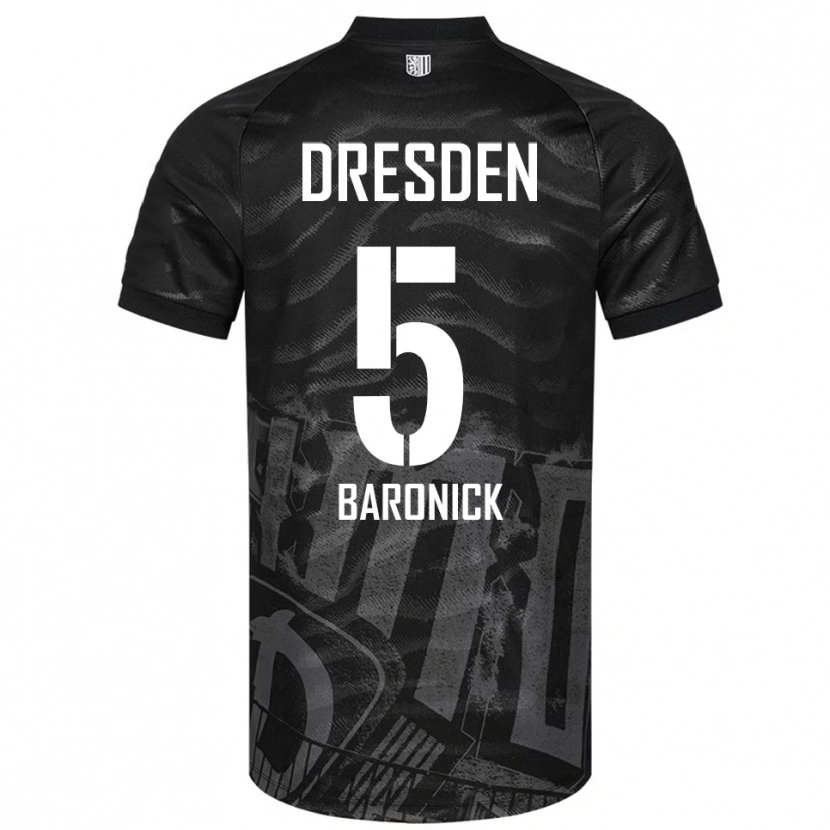 Danxen Kinderen Kurt Baronick #5 Zwart Grijs Uitshirt Uittenue 2025/26 T-Shirt België
