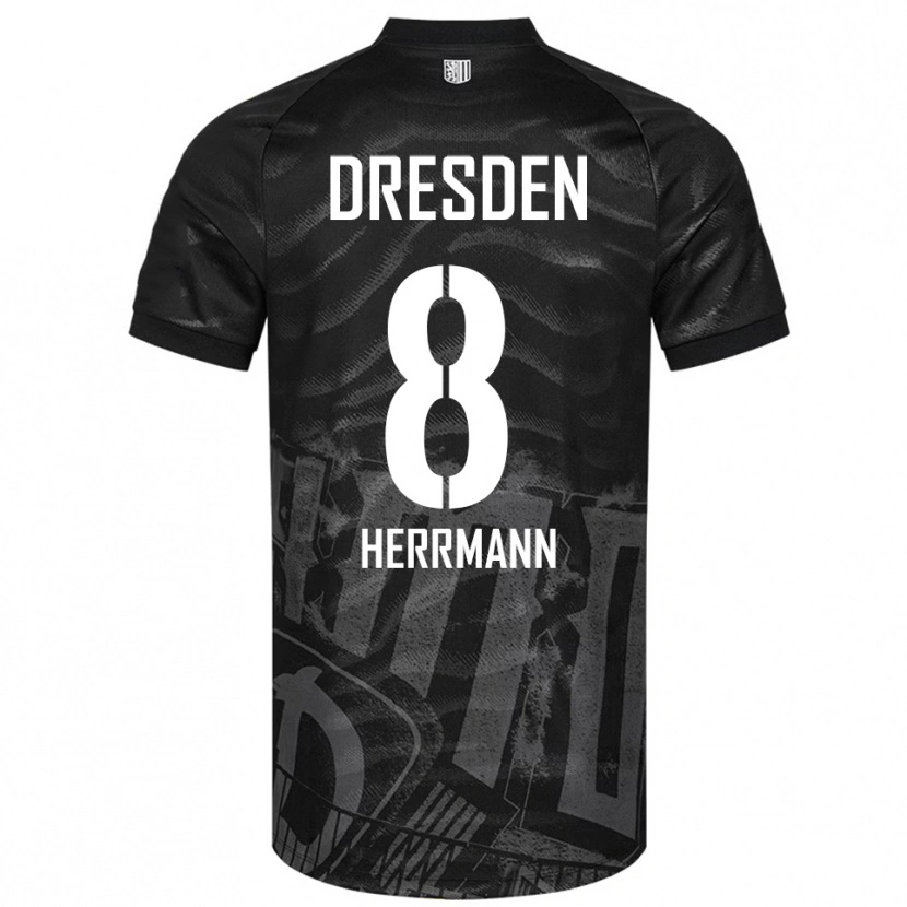 Danxen Kinderen Luca Herrmann #8 Zwart Grijs Uitshirt Uittenue 2025/26 T-Shirt België