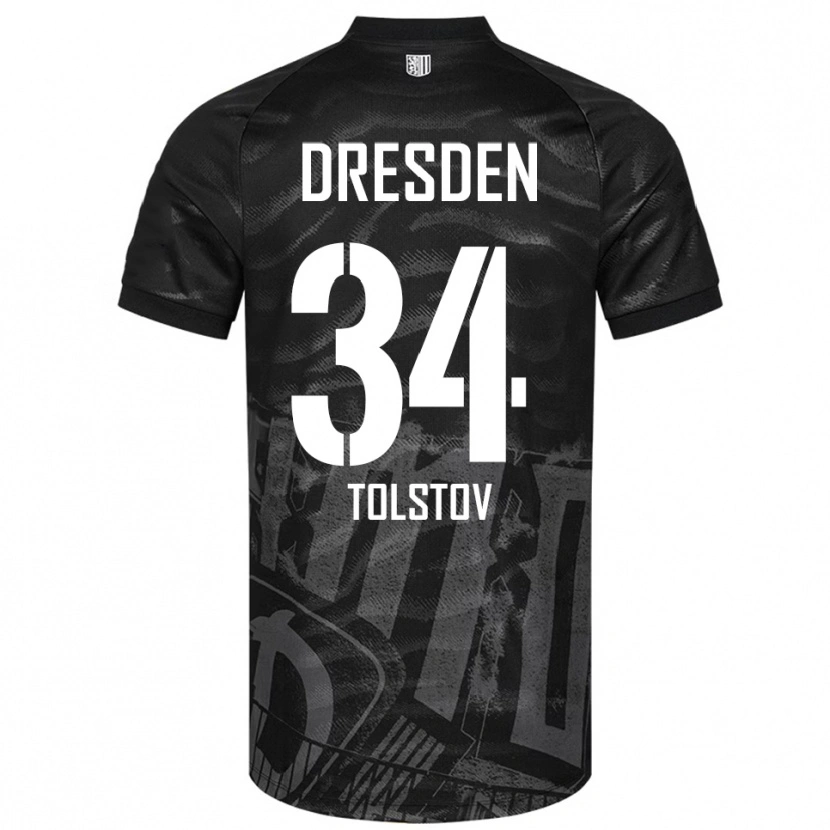Danxen Kinderen Maik Tolstov #34 Zwart Grijs Uitshirt Uittenue 2025/26 T-Shirt België
