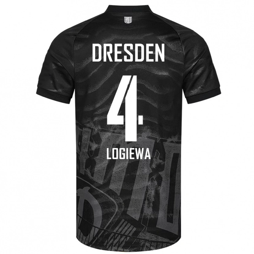 Danxen Kinderen Luca Logiewa #4 Zwart Grijs Uitshirt Uittenue 2025/26 T-Shirt België