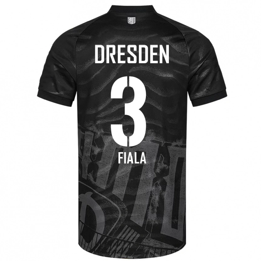 Danxen Kinderen Matej Fiala #3 Zwart Grijs Uitshirt Uittenue 2025/26 T-Shirt België