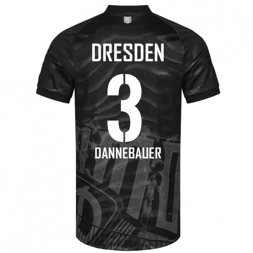 Danxen Kinderen Elias Dannebauer #3 Zwart Grijs Uitshirt Uittenue 2025/26 T-Shirt België
