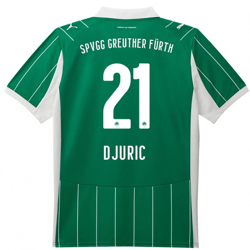 Danxen Kinderen Andrej Djuric #21 Groen Wit Uitshirt Uittenue 2025/26 T-Shirt België