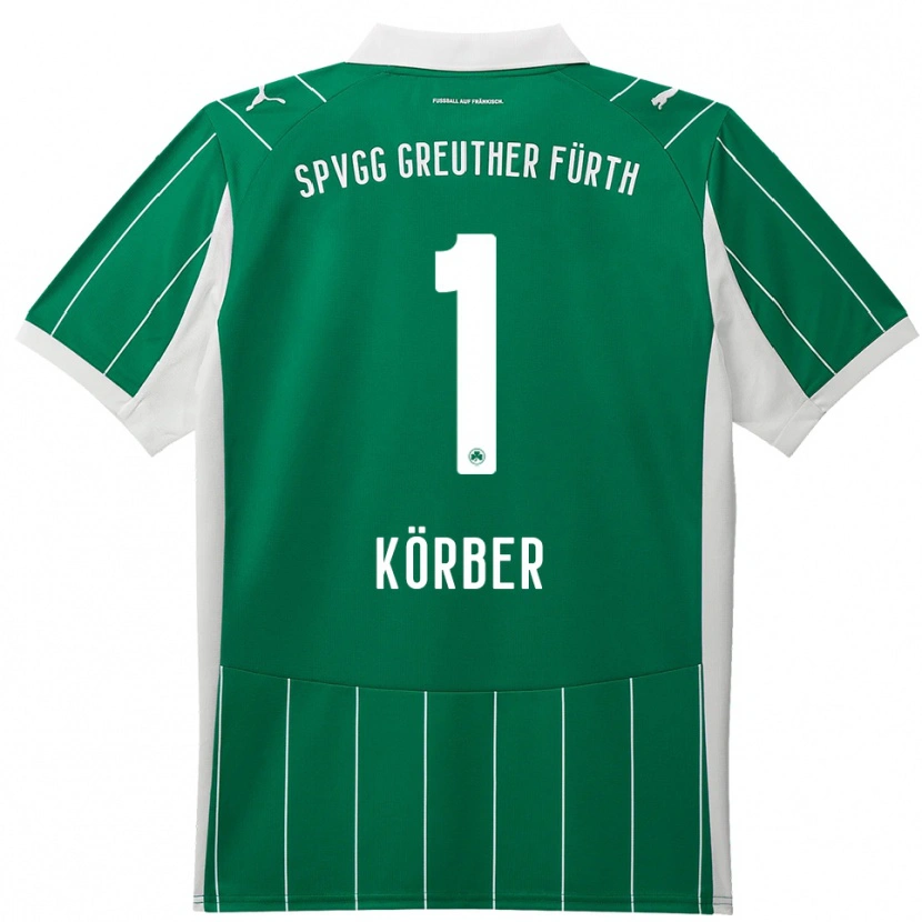 Danxen Kinderen Nils Körber #1 Groen Wit Uitshirt Uittenue 2025/26 T-Shirt België