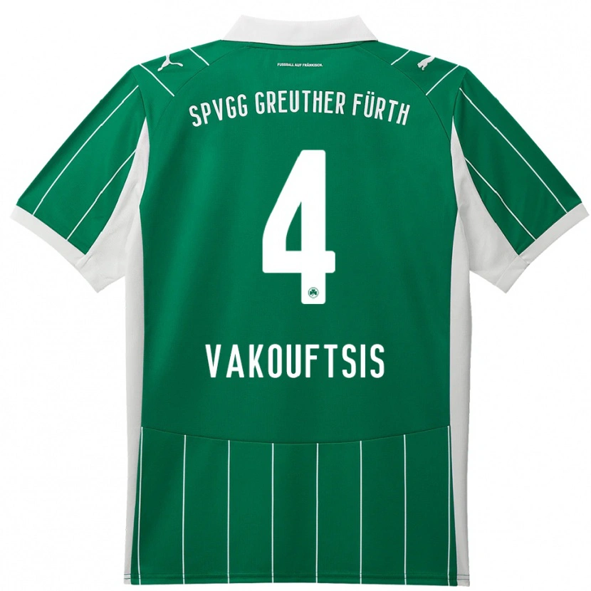 Danxen Kinderen Nikolaos Vakouftsis #4 Groen Wit Uitshirt Uittenue 2025/26 T-Shirt België