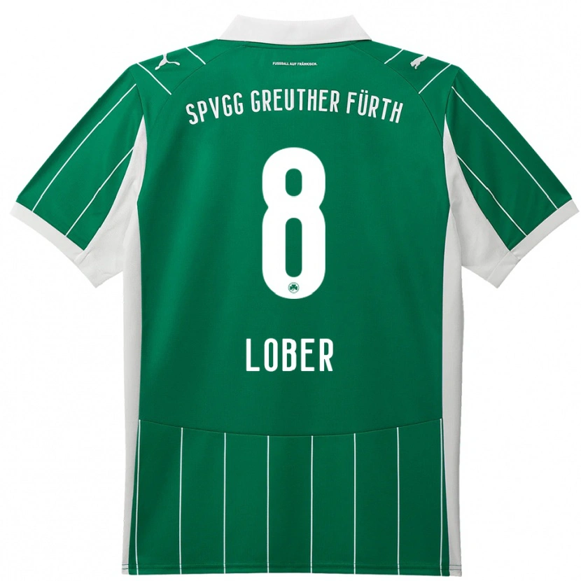 Danxen Kinderen Jannik Lober #8 Groen Wit Uitshirt Uittenue 2025/26 T-Shirt België
