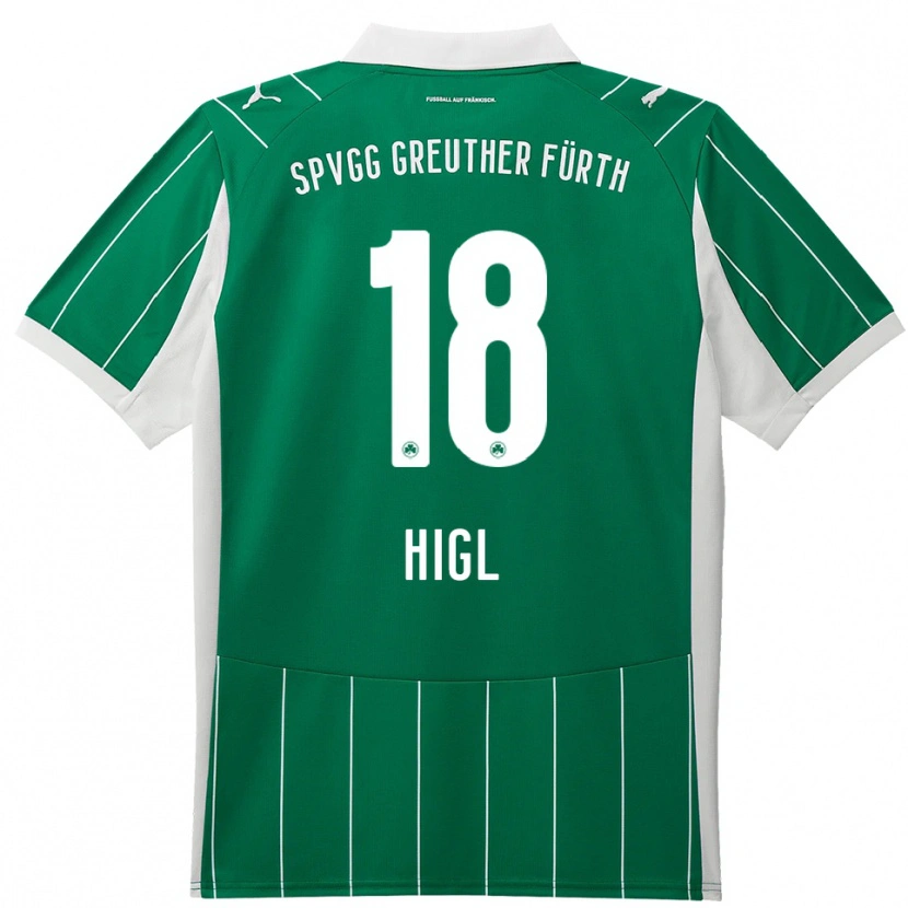 Danxen Kinderen Felix Higl #18 Groen Wit Uitshirt Uittenue 2025/26 T-Shirt België