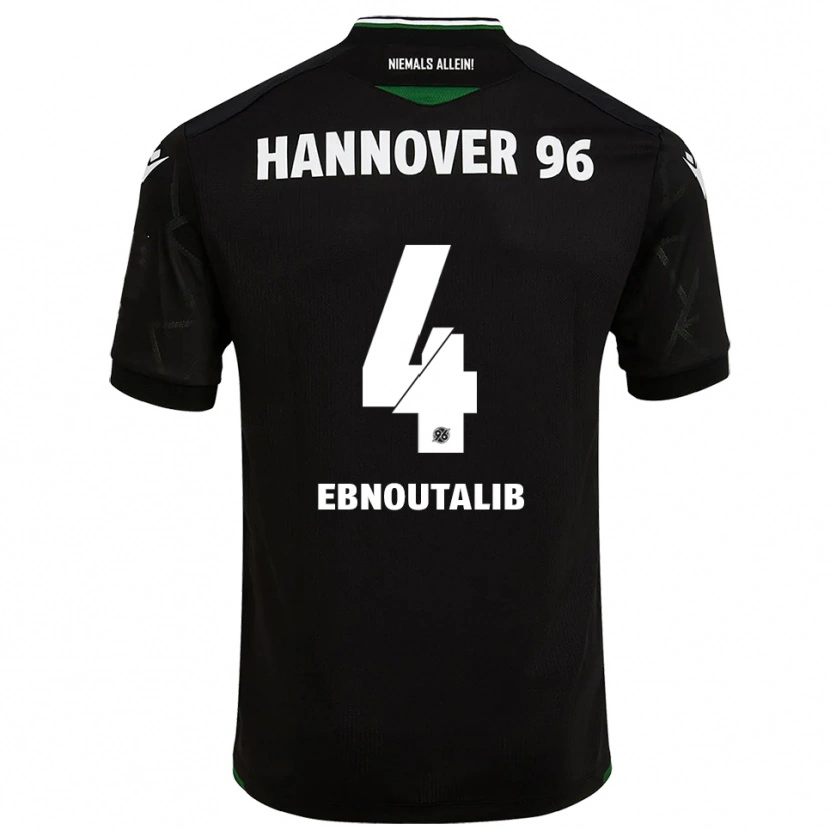 Danxen Kinderen Ilias Ebnoutalib #4 Zwart Groen Uitshirt Uittenue 2025/26 T-Shirt België