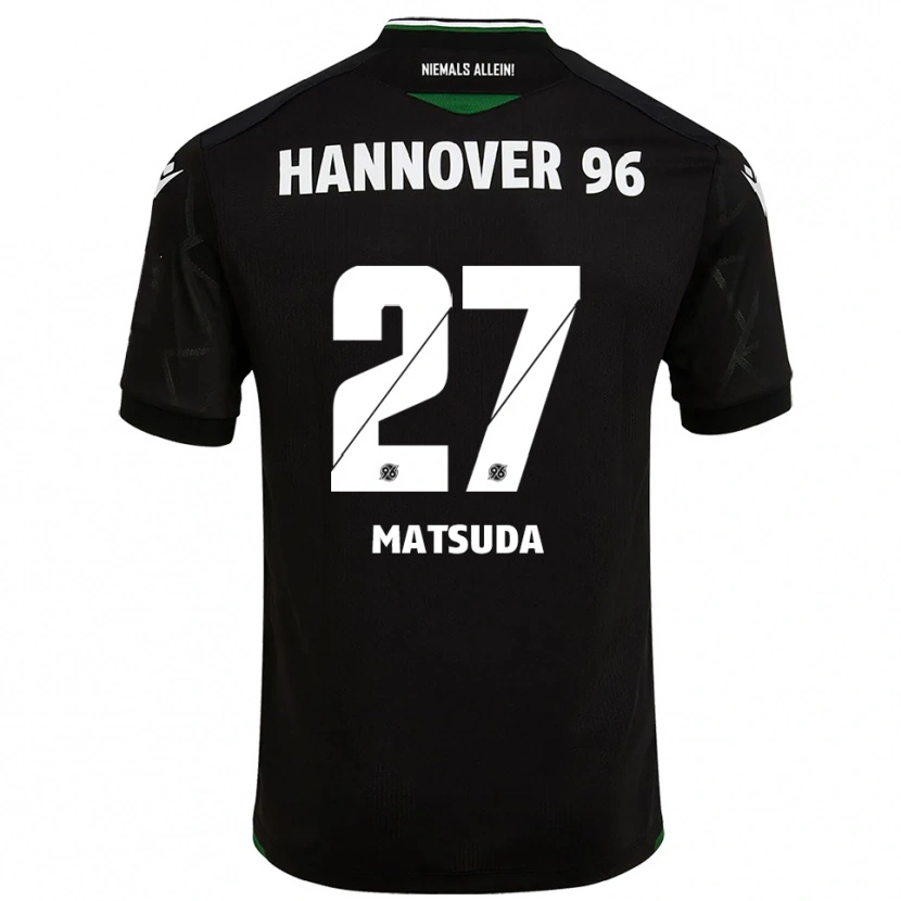 Danxen Kinderen Hayate Matsuda #27 Zwart Groen Uitshirt Uittenue 2025/26 T-Shirt België