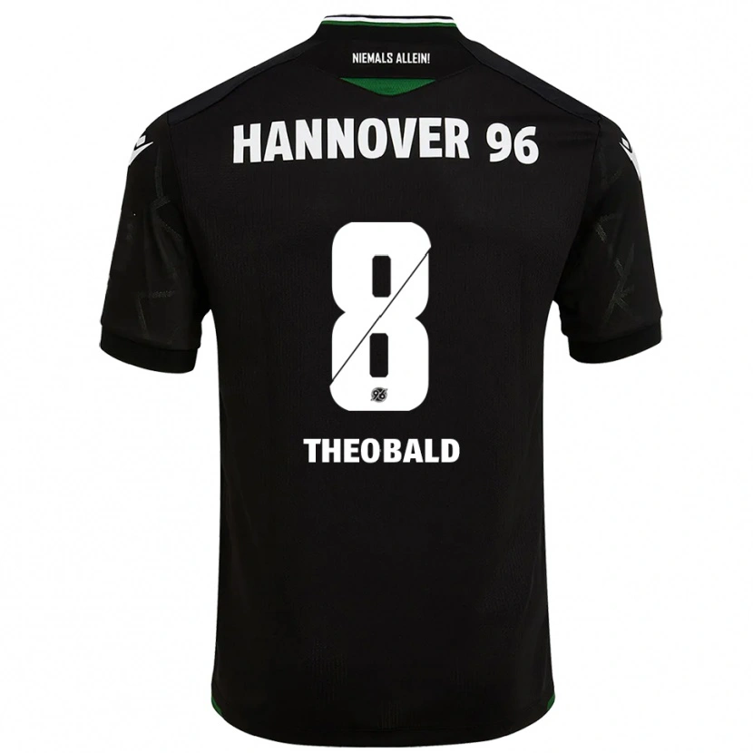 Danxen Kinderen Lara Theobald #8 Zwart Groen Uitshirt Uittenue 2025/26 T-Shirt België