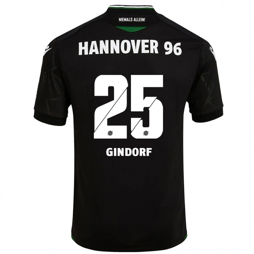 Danxen Kinderen Lars Gindorf #25 Zwart Groen Uitshirt Uittenue 2025/26 T-Shirt België