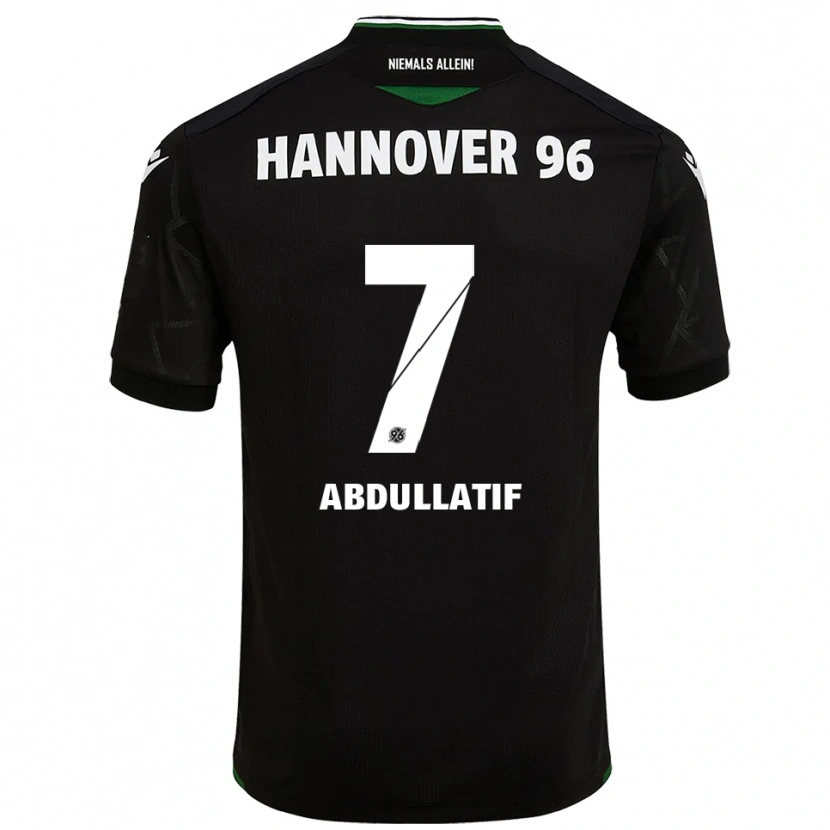 Danxen Kinderen Mustafa Abdullatif #7 Zwart Groen Uitshirt Uittenue 2025/26 T-Shirt België