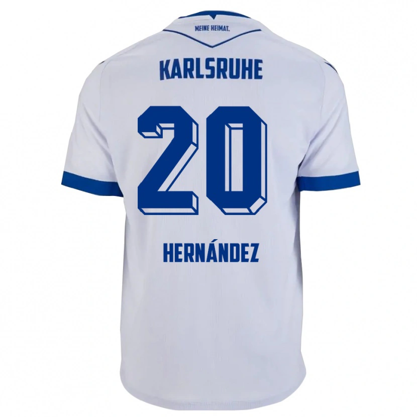 Danxen Kinderen Marco Hernández #20 Wit Blauw Uitshirt Uittenue 2025/26 T-Shirt België