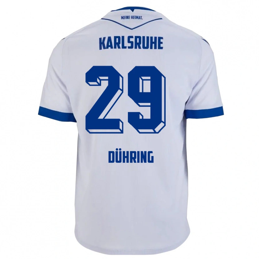 Danxen Kinderen Niclas Dühring #29 Wit Blauw Uitshirt Uittenue 2025/26 T-Shirt België