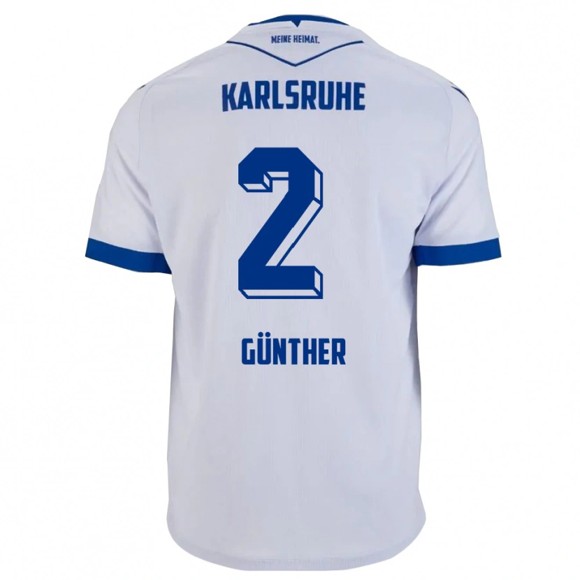 Danxen Kinderen Noah Günther #2 Wit Blauw Uitshirt Uittenue 2025/26 T-Shirt België