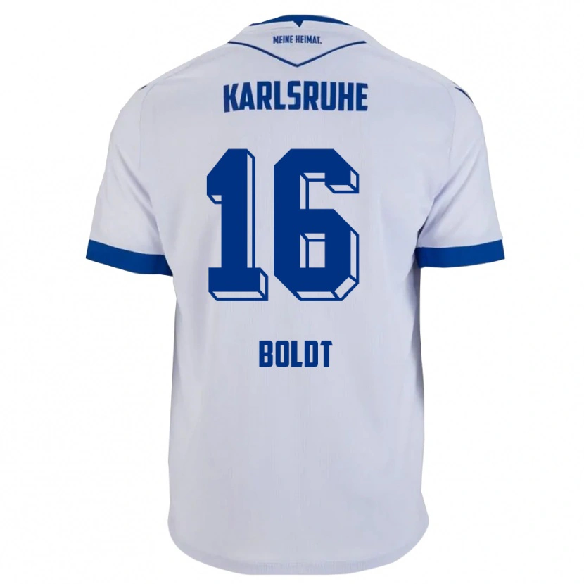 Danxen Kinderen Tim Boldt #16 Wit Blauw Uitshirt Uittenue 2025/26 T-Shirt België