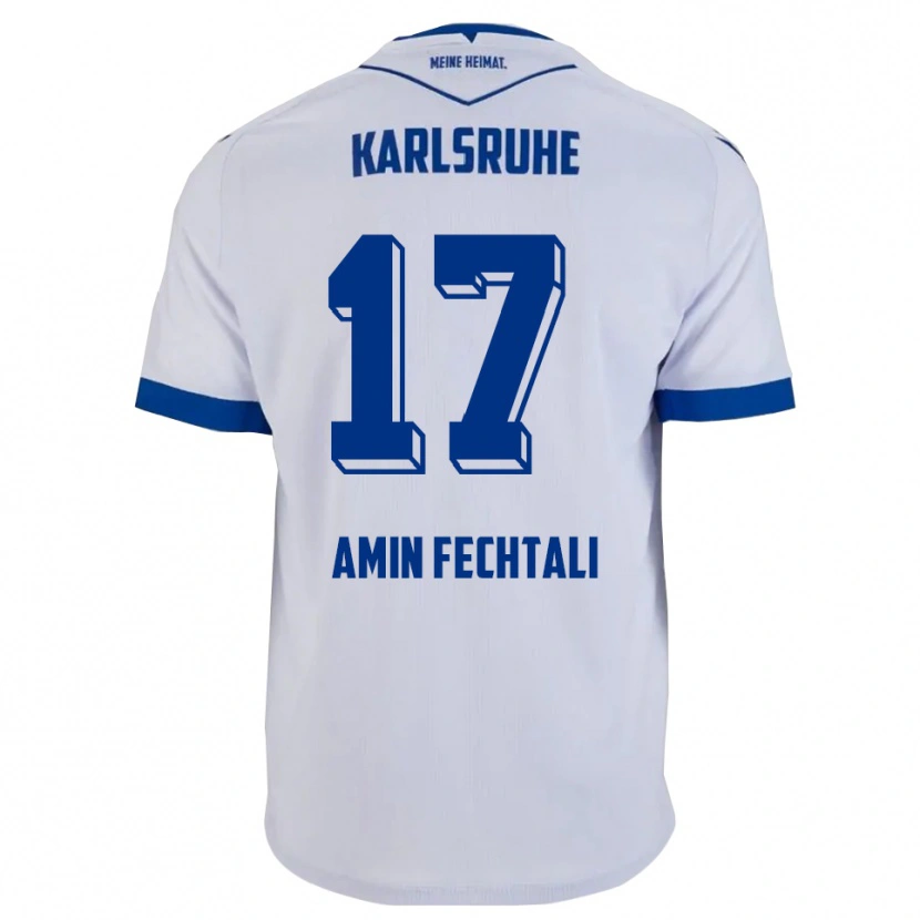 Danxen Kinderen Oualid El Fechtali #17 Wit Blauw Uitshirt Uittenue 2025/26 T-Shirt België