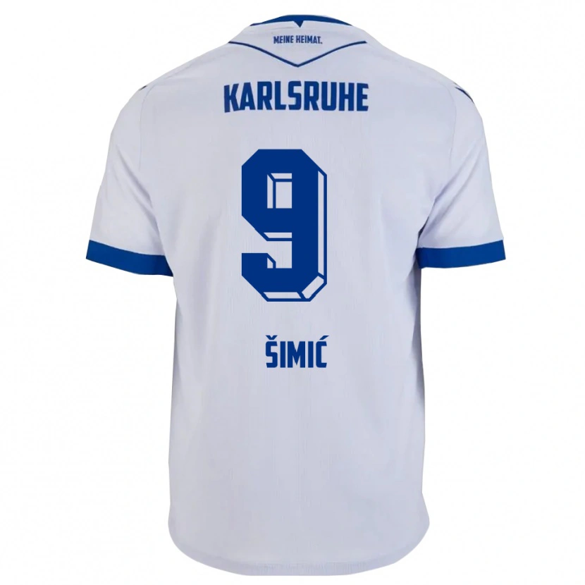Danxen Kinderen Roko Simic #9 Wit Blauw Uitshirt Uittenue 2025/26 T-Shirt België
