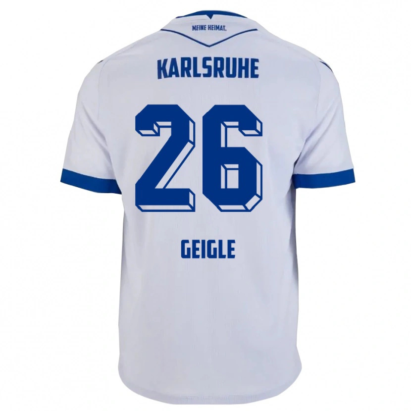 Danxen Kinderen Fynn Geigle #26 Wit Blauw Uitshirt Uittenue 2025/26 T-Shirt België