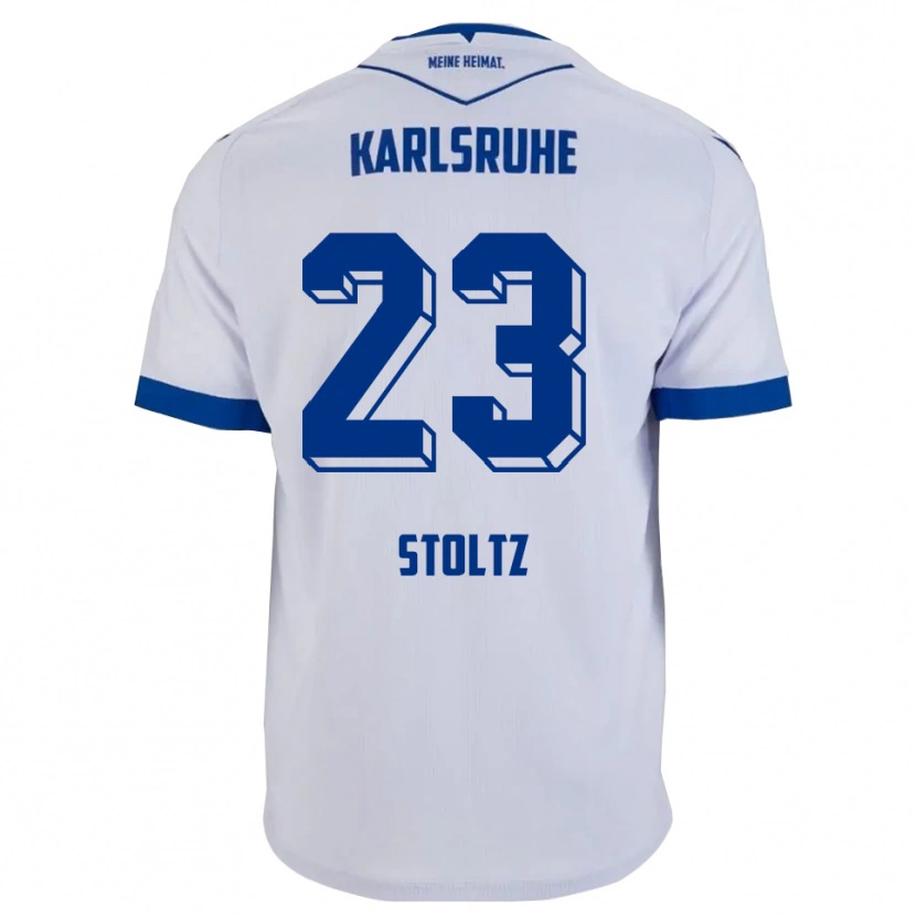 Danxen Kinderen Michael Stoltz #23 Wit Blauw Uitshirt Uittenue 2025/26 T-Shirt België