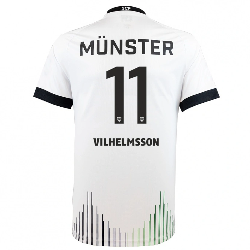 Danxen Kinderen Oscar Vilhelmsson #11 Wit Zwart Uitshirt Uittenue 2025/26 T-Shirt België