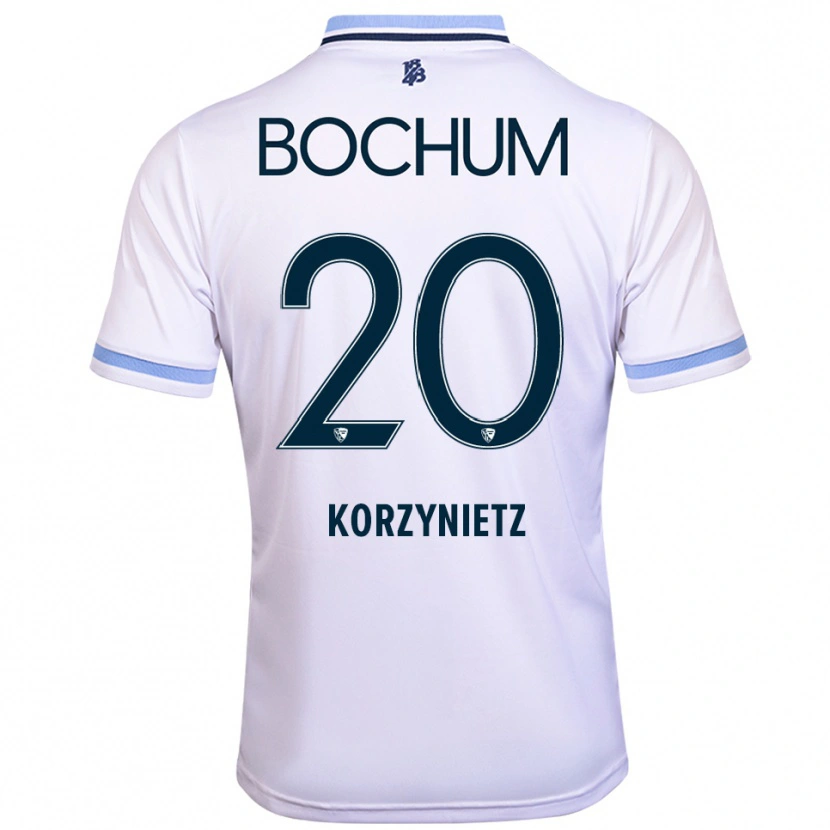 Danxen Kinderen Jaden Korzynietz #20 Wit Hemelsblauw Uitshirt Uittenue 2025/26 T-Shirt België
