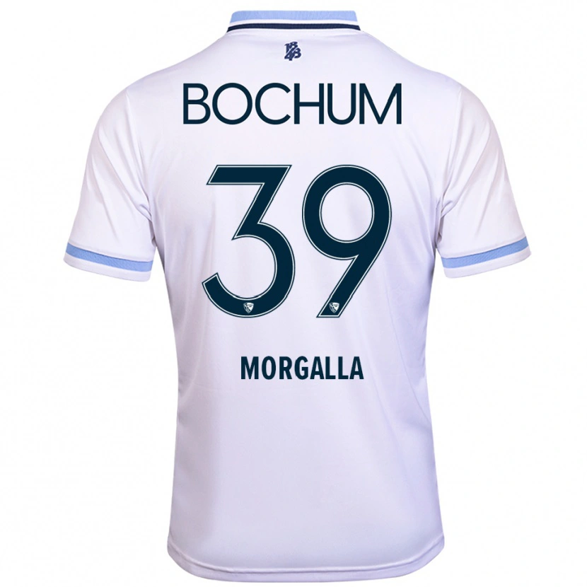 Danxen Kinderen Leandro Morgalla #39 Wit Hemelsblauw Uitshirt Uittenue 2025/26 T-Shirt België