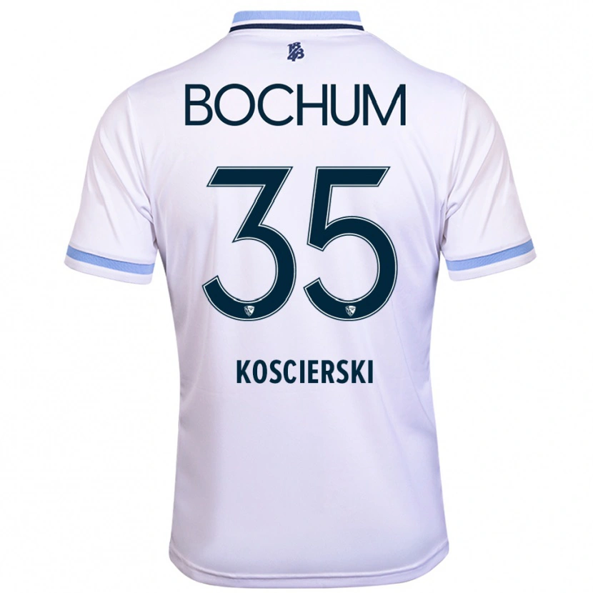 Danxen Kinderen Kacper Koscierski #35 Wit Hemelsblauw Uitshirt Uittenue 2025/26 T-Shirt België