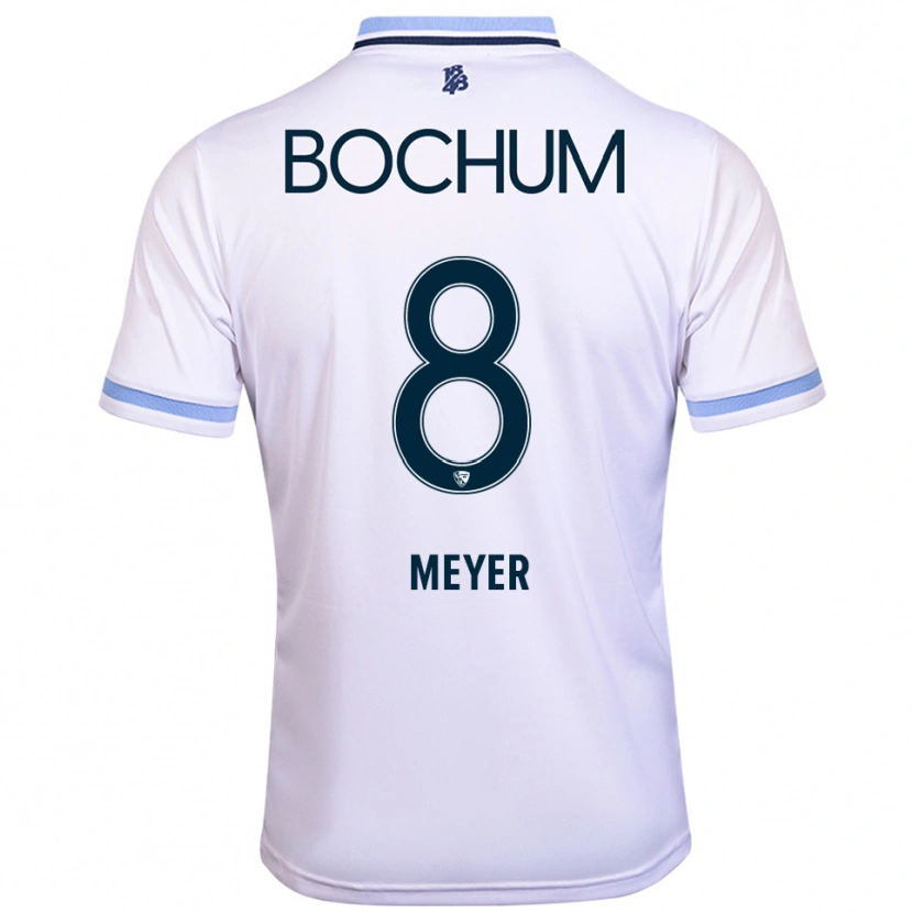 Danxen Kinderen Tom Meyer #8 Wit Hemelsblauw Uitshirt Uittenue 2025/26 T-Shirt België
