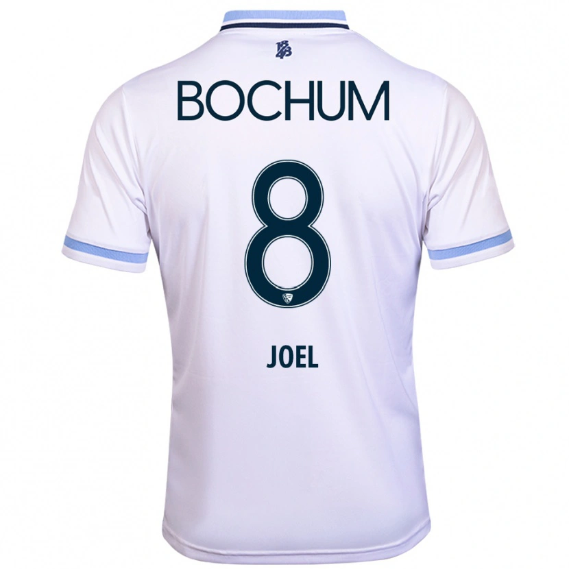 Danxen Kinderen Nico Joel #8 Wit Hemelsblauw Uitshirt Uittenue 2025/26 T-Shirt België