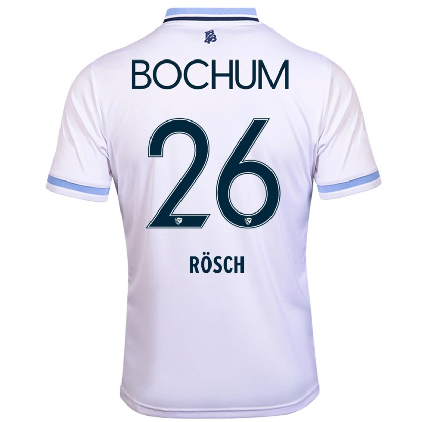 Danxen Kinderen Romario Rösch #26 Wit Hemelsblauw Uitshirt Uittenue 2025/26 T-Shirt België