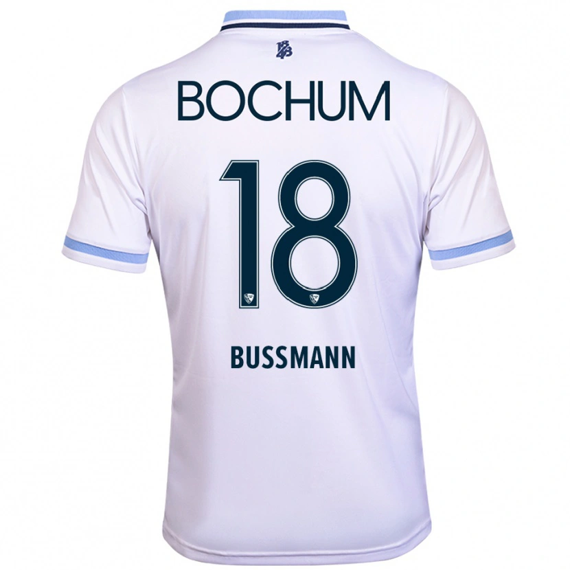 Danxen Kinderen Benjamin Bußmann #18 Wit Hemelsblauw Uitshirt Uittenue 2025/26 T-Shirt België